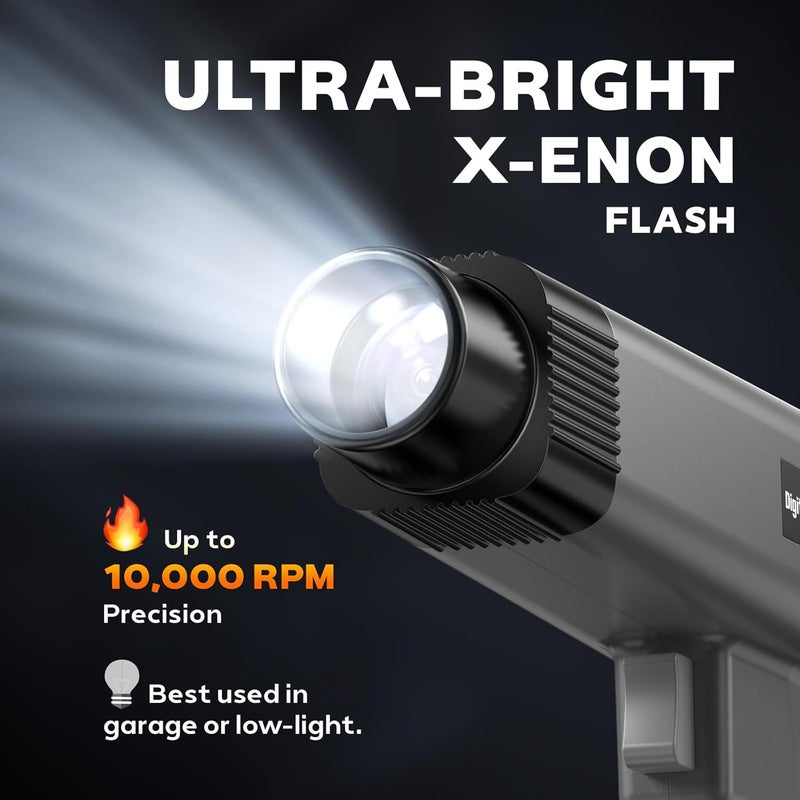 KZYEE Store مصباح توقيت رقمي KT60 مع RPM وزاوية متقدمة، مسدس توقيت إشعال تحريضي 12V للسيارات المزودة بموزع الوقود - Image 3